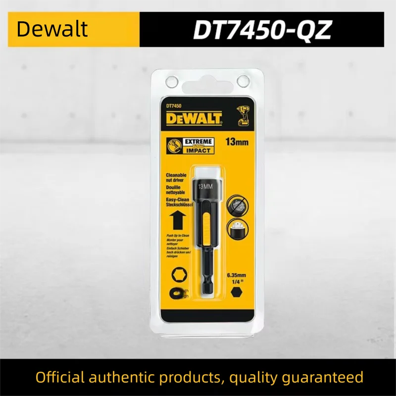 

DEWALT DT7450 13mm 1/4" Cleanable Hexagonal Magnetic Nut Socket Driver Socket Wrench Power Tool Accessories