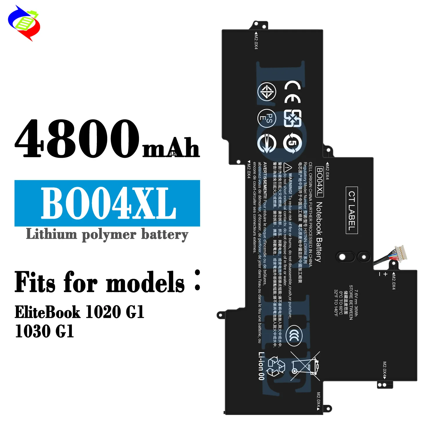 BO04XL BR04XL Laptop Battery For HP EliteBook 1020 Series 36Wh 760505-005 HSTNN-DB6M