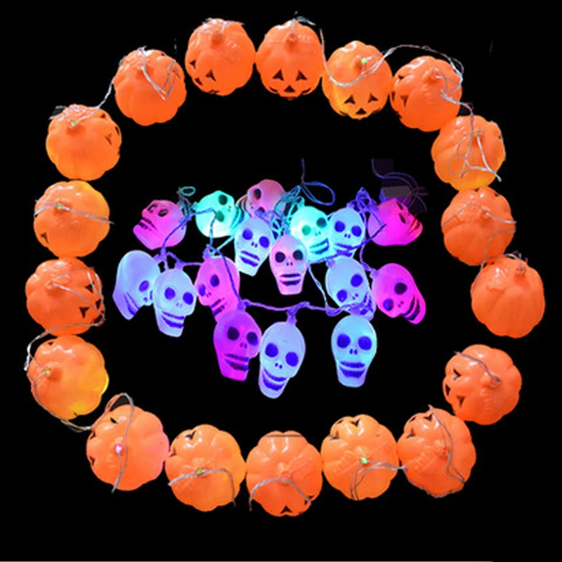 

Bar Ktv Decoration Props Halloween Skull Ghost Head Pumpkin Head Lighting Chain Lighting Chain Led Luminous Music Not Included