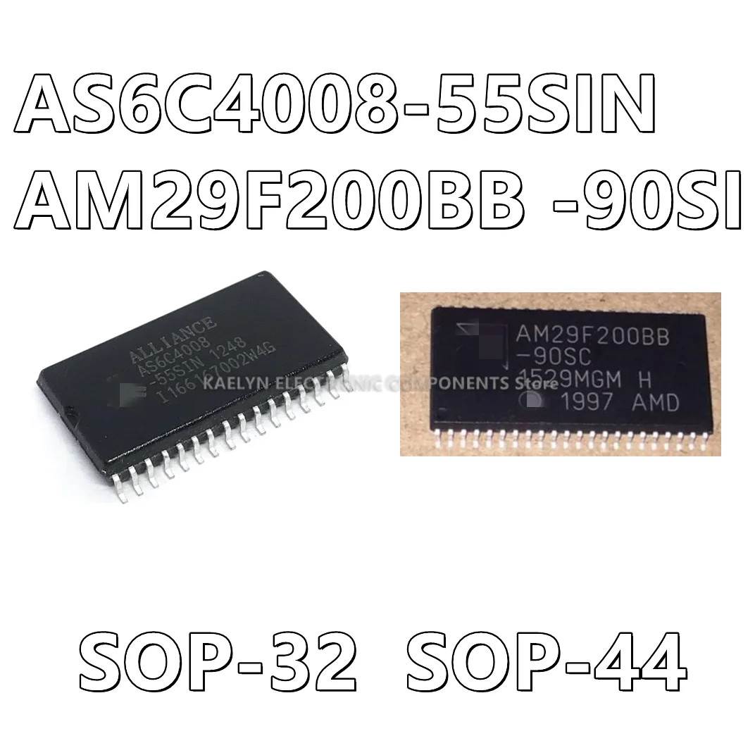 5Pcs/lot AS6C4008-55SIN  AM29F200BB -90SI SOP32 SOP-44