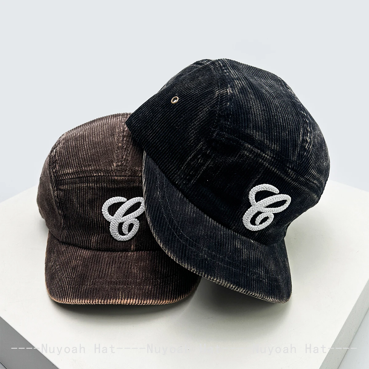 New Men Women Retro Patch Symbol Solid Baseball Hats Sunshade Street Versatile Short Eave Peaked Caps Niche Fashion Ins Personal