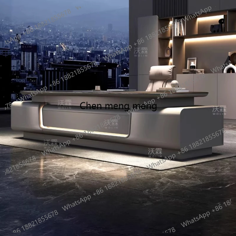 Light luxury boss Advanced minimalist modern CEO and Chairman's office table office furniture Computer desk Room desks