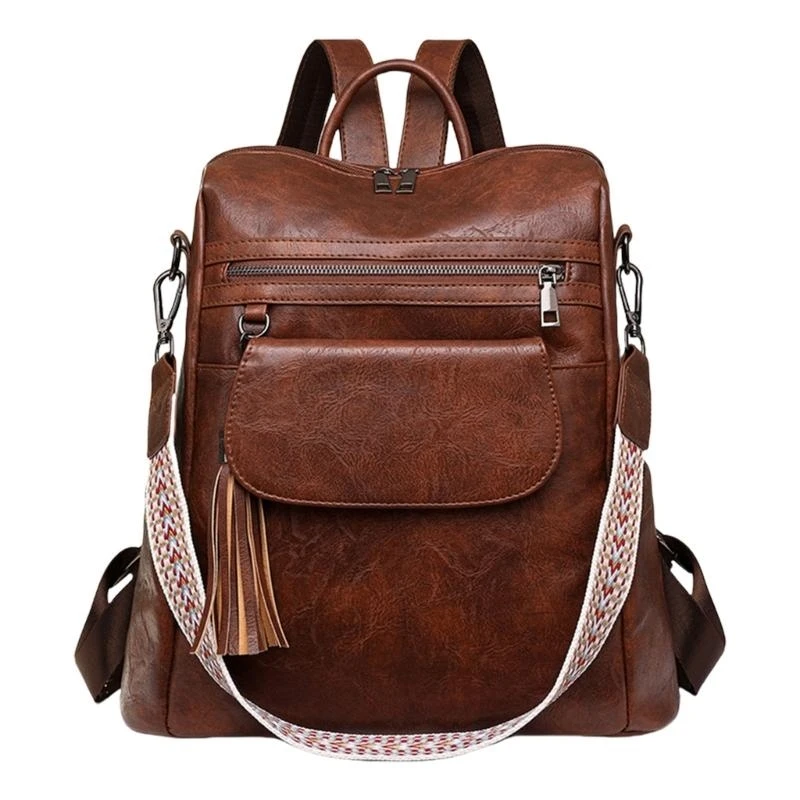 2026 New Versatile Women's Backpack With Adjustable Strap PU Leather Shoulder Bag Large Capacity School Bags Travel Handbag