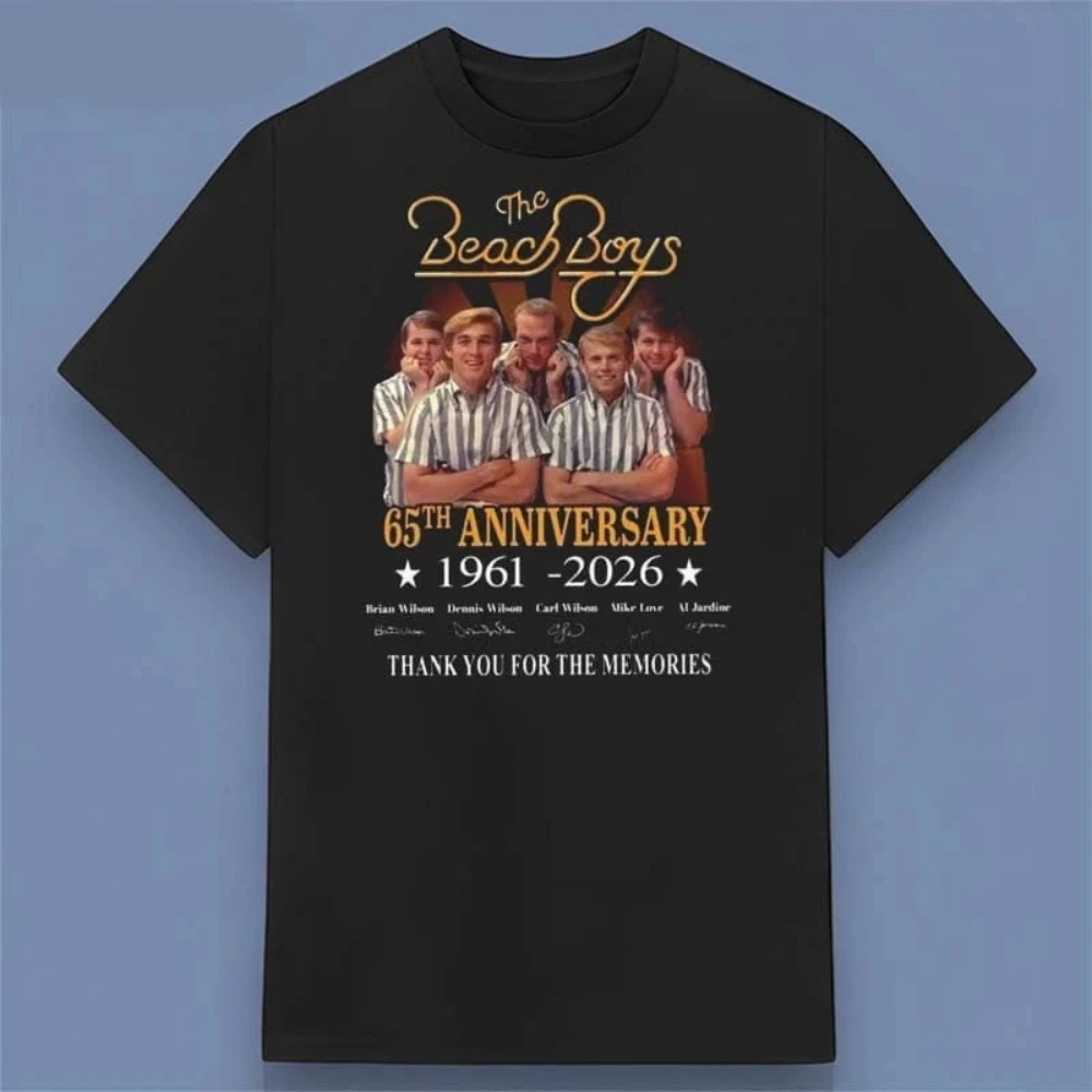 The Beach Boys 65th Anniversary 1961 2026 Signatures Band Graphic T-Shirt  graphic t shirts oversized t shirt