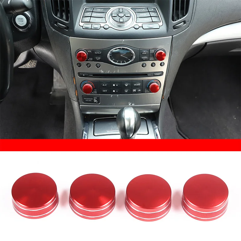 

For Infiniti G Series 2007-2013 Car Air Conditioning Volume Knob Decorative Ring Aluminum Alloy Red Car Modification Accessories
