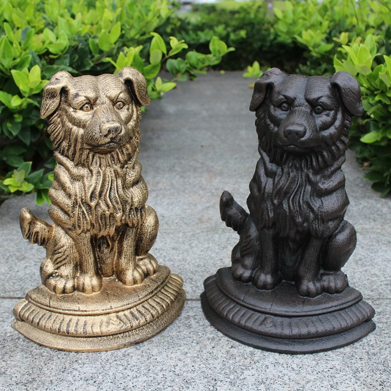 Heavy Duty Cast Iron Door Stopper Creative Antique Style Windproof Stops Room Decoration Dog Figurine Cute Doorstops Holder