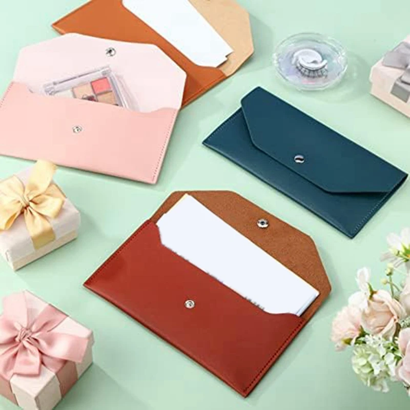 12Pcs Money Envelopes Wallets PU Leather Reusable For Cash Budgeting For Cash Gifts Women Girls Graduation Wedding Birthday