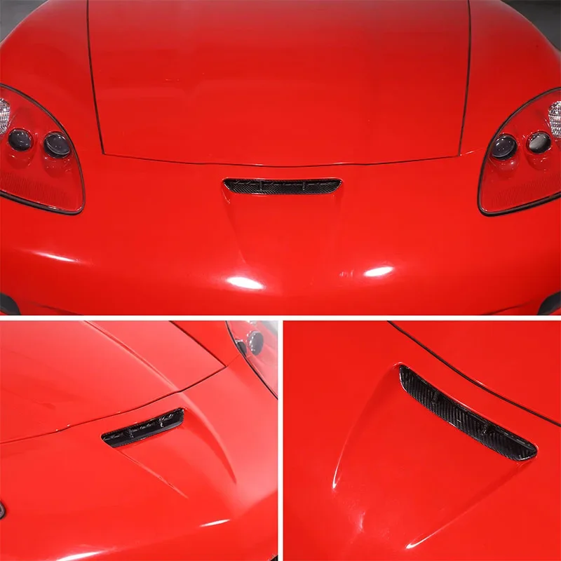 Real Fibra De Carbono Tampa Do Motor Do Carro, Quadro de Entrada de Ar, Adesivo Guarnição, Acessórios, Chevrolet Corvette C6 2005-2013