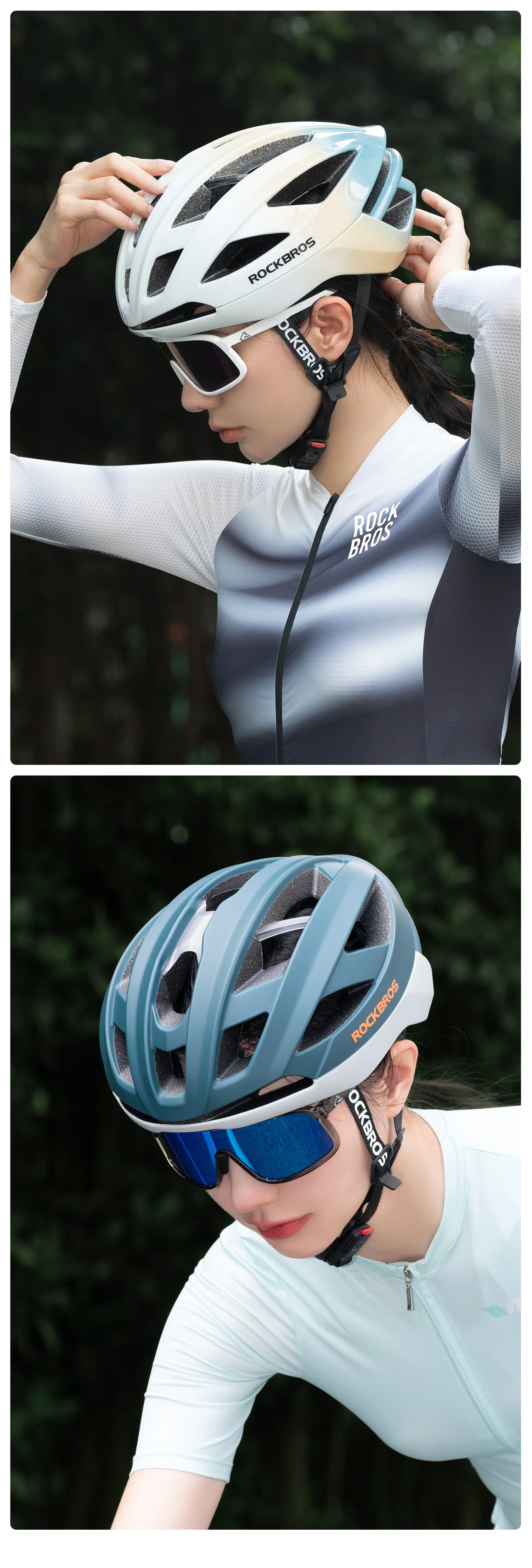 ROCKBROS Fahrradhelm Leicht Atmungsaktiv Antibakteriell Integralgeformter Helm Verstellbarer Magnetverschluss Sicherheits helm – Detail 13