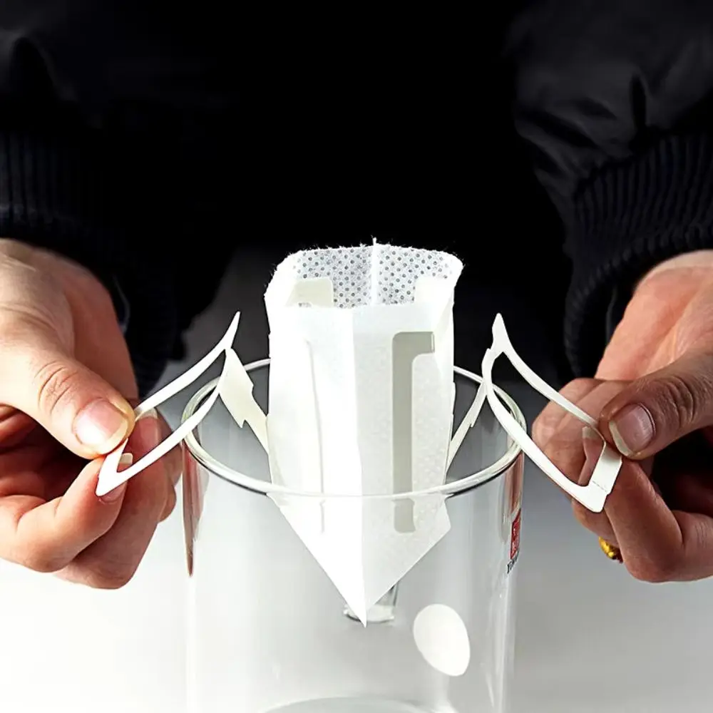 일회용 커피 필터, 휴대용 걸이식 귀 스타일 필터, 친환경 종이 가방, 커피 만들기, 50 개