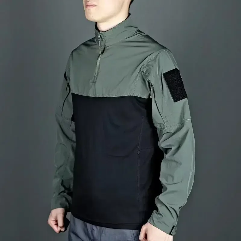 

Тренировочные рубашки 1/4, футболки Ripstops на молнии, мужские футболки, ультралегкие дышащие футболки для охоты на открытом воздухе, топы, пуловеры для тренировок