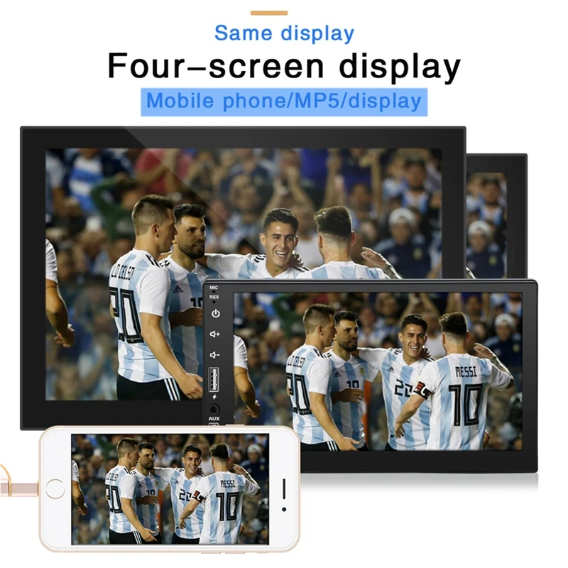 7インチマルチメディアカーラジオ,デュアルディン,Bluetooth,タッチスクリーンレシーバー,ミラーリンク付きMP5オーディオプレーヤー