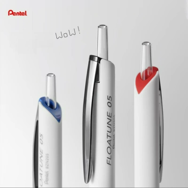 Japanese PENTEL FLOATUNE Light Feather Oil Based Ink Ballpoint Pen 0.5mm Black Refill Red & Blue Press Type Pens BZN205
