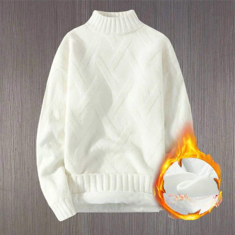 

2023 Autumn Men's Thicken Cashmere Solid Sweater Knitted Pullovers Knitwear Winter New Tops Long Sleeve High-End Jumpers A106