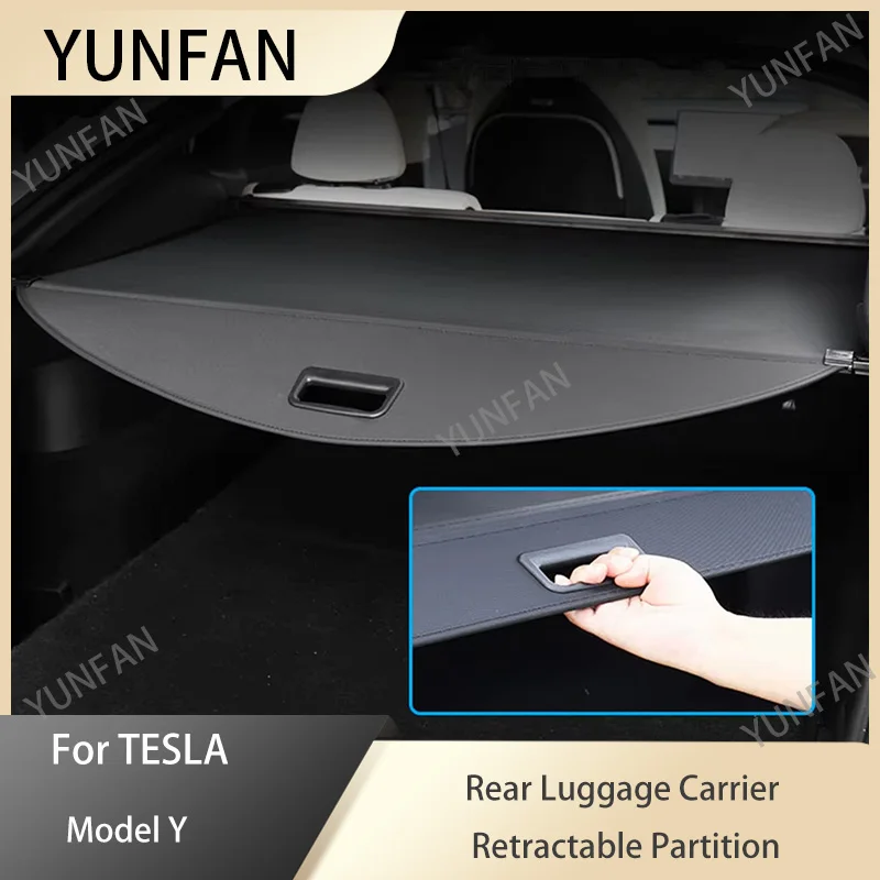 

Для Tesla багажник грузовая крышка занавеска модель Y задний багажник выдвижная перегородка перегородка для хранения модифицированная