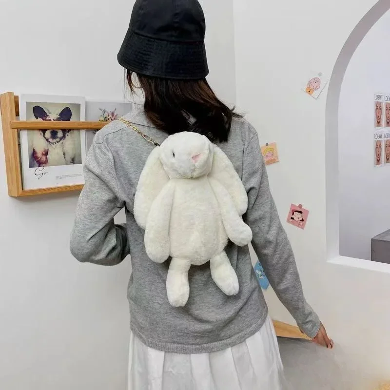 Plush Backpack Stuffed Animals Plush Korean Version Rabbit Bag Cute Crossbody Backpack Exquisite Festival Gift for Friend