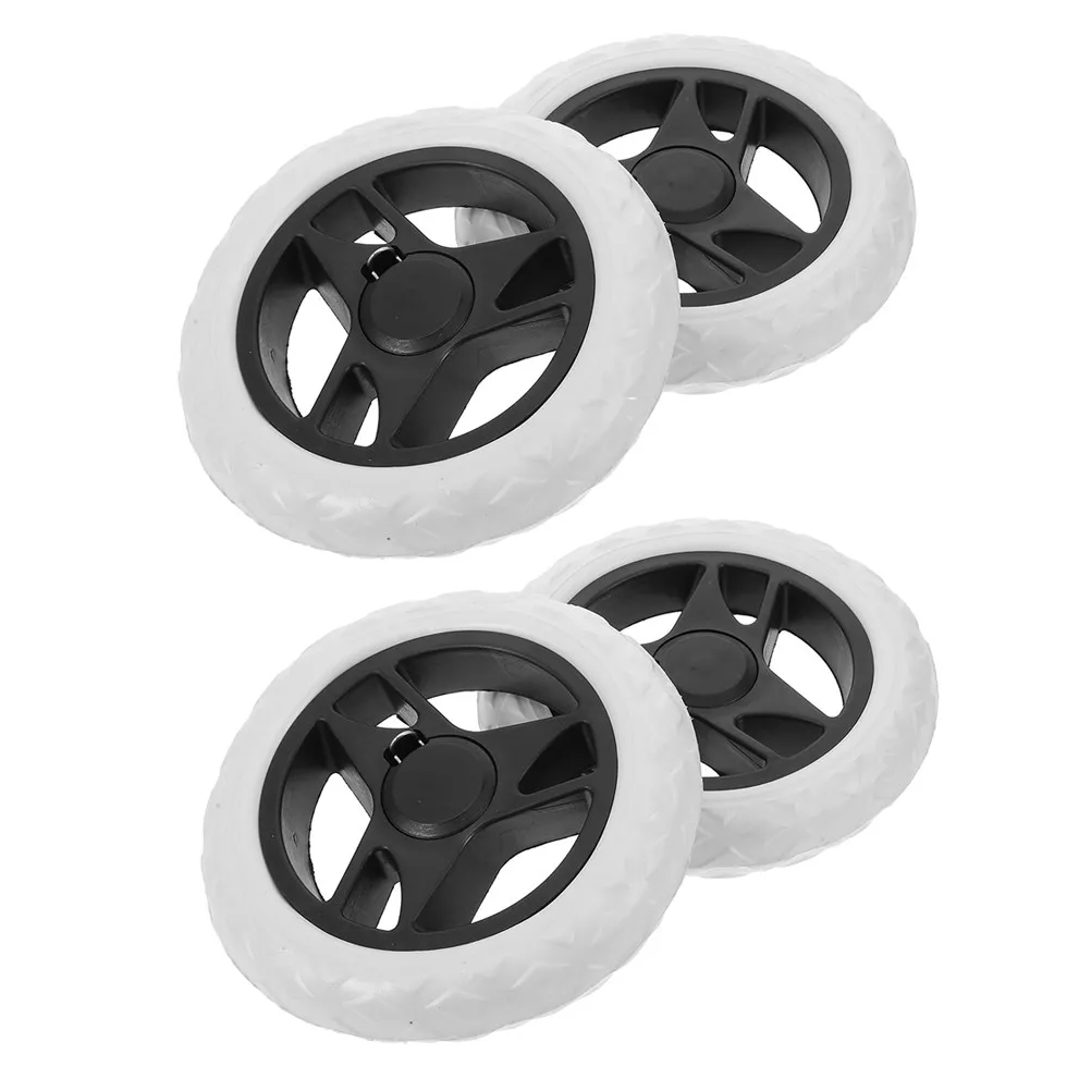 4Pcs Shopping Cart Wheel Replacement Set Foldable Trolley Caster Wheels Heavy Duty Rubber Casters for Grocery Luggage Home Use