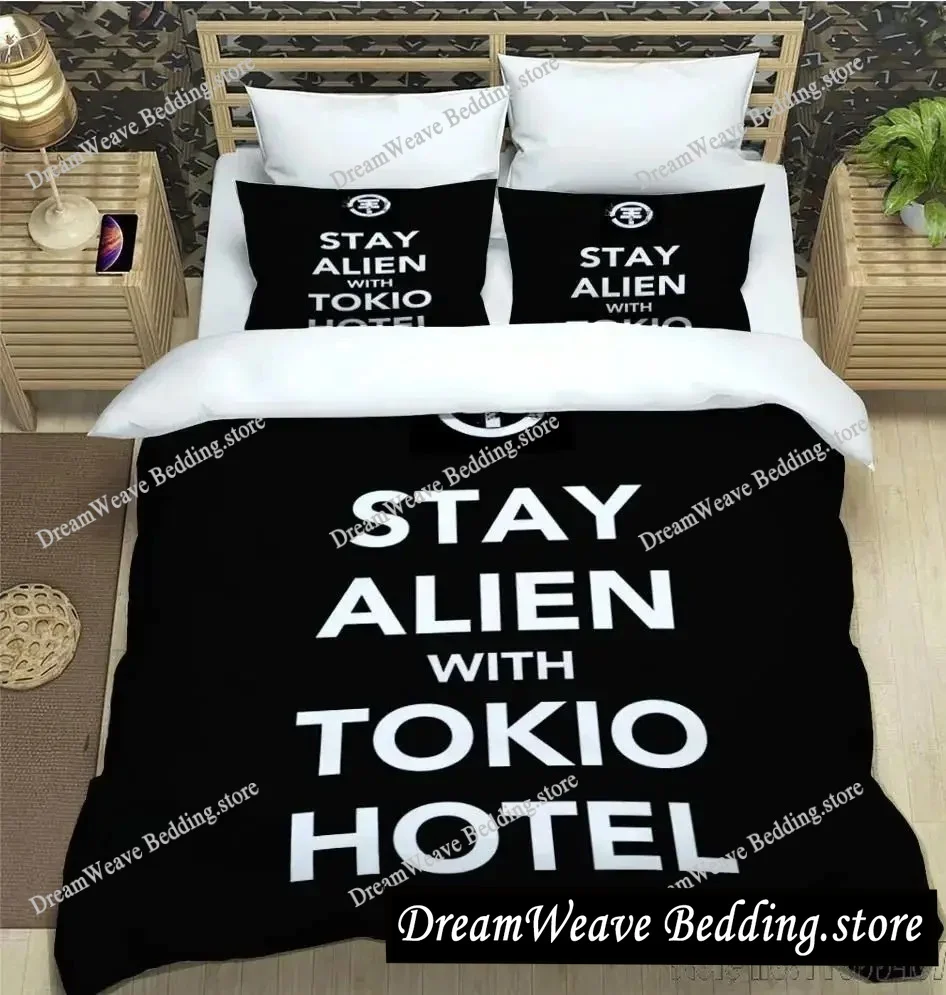 

Kpop Star Boy Group Music Bedding Set,Tokio Hotel Band Duvet Cover Pillowcase Adult Boy Girl Bedroom Decoration Luxury Gift