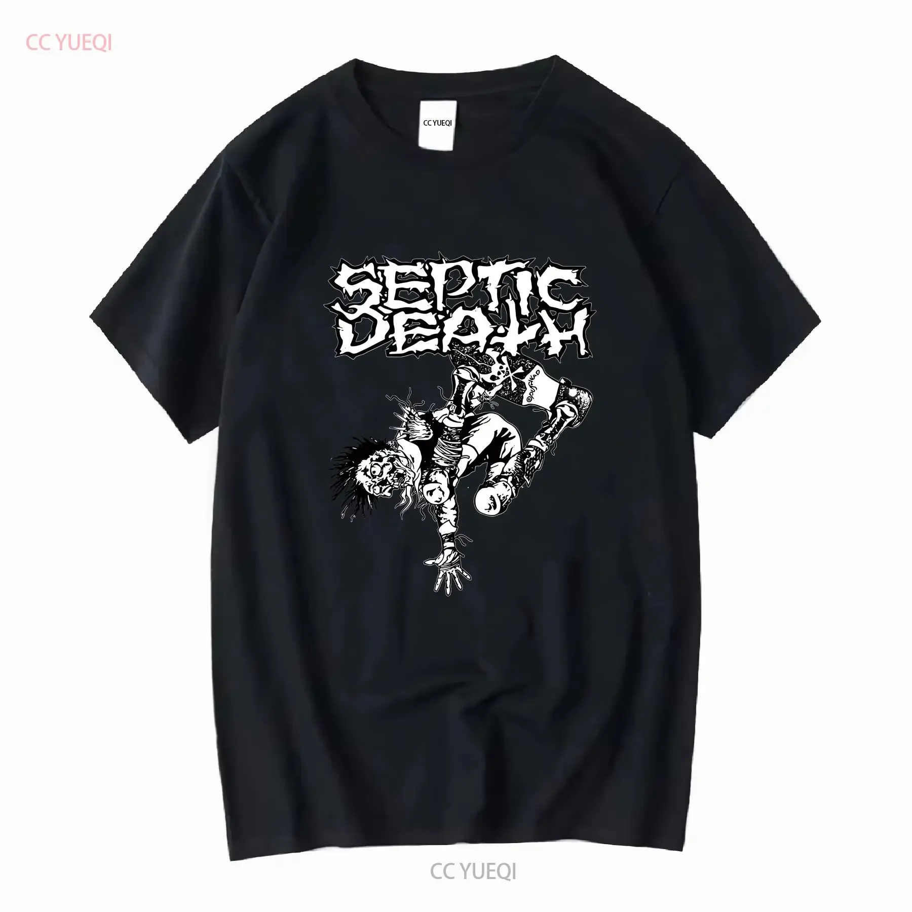 Chemise de skater Septic Death, style hardcore punk trashcore, manches longues ou courtes, vintage, effet délavé, vêtements graphiques stylés, unisexe