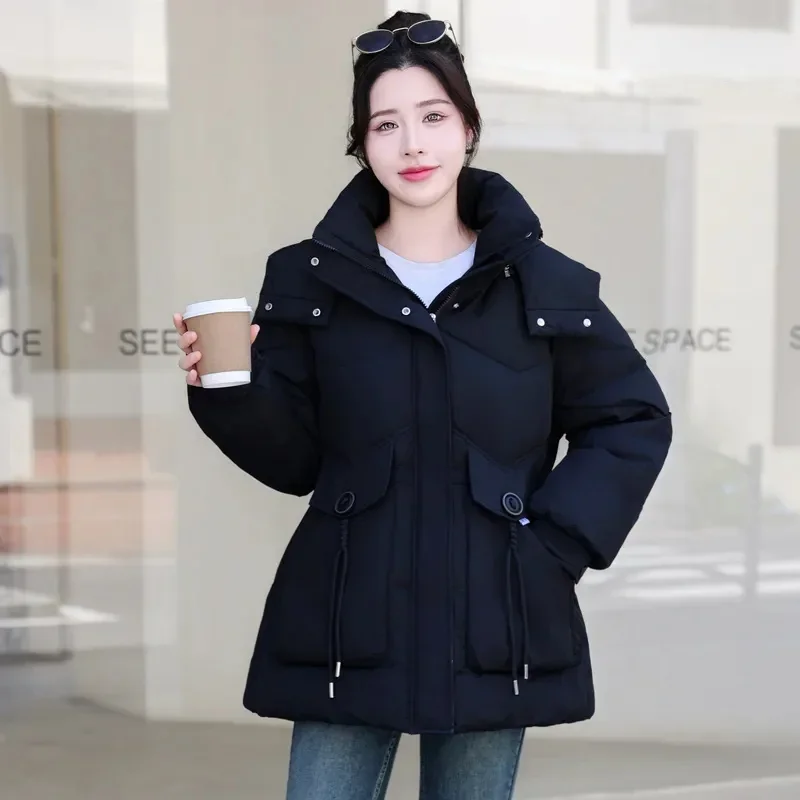 2024 Winter neue Schnee tragen Mantel Parkas Jacke Frauen Kapuze Parka dicke warme weibliche Puffer Jacken Student Mäntel Kleidung Outwear