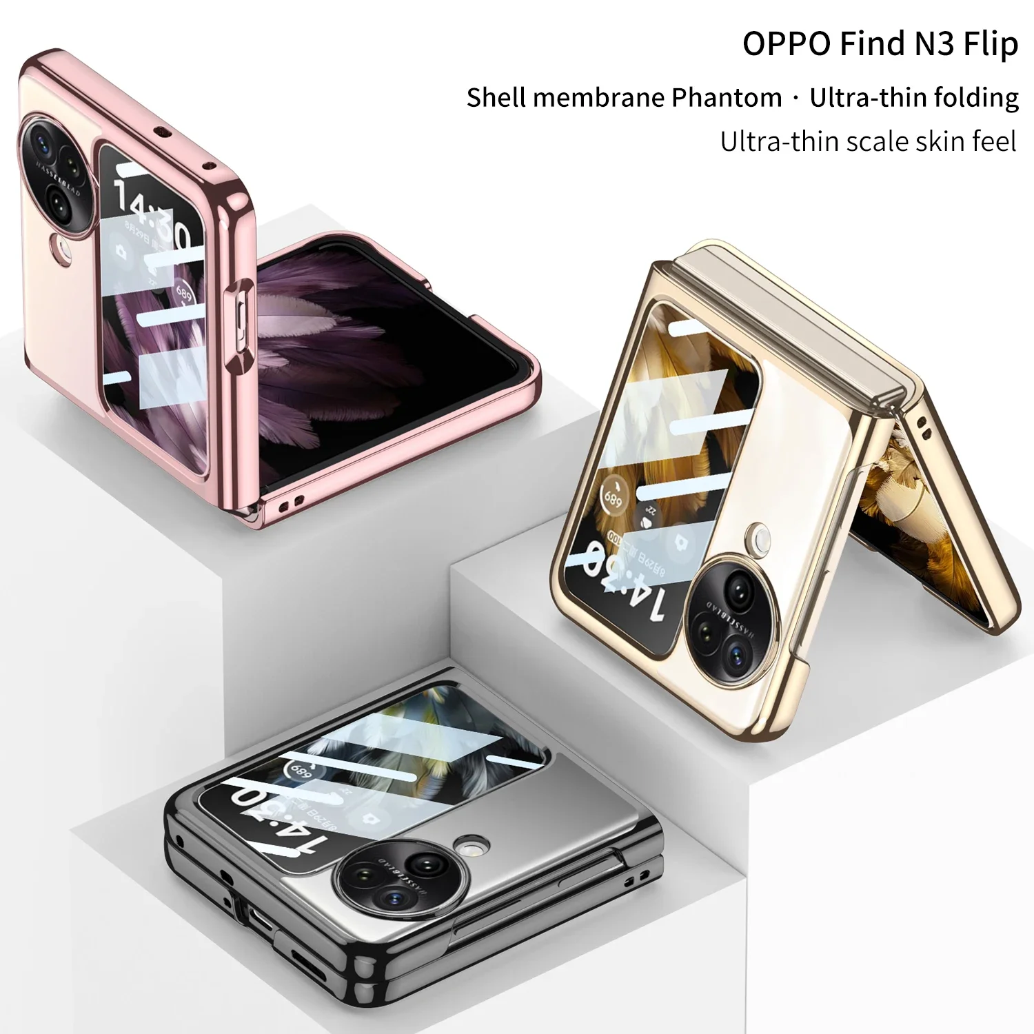 

Clear Ultra Thin PC Phone Case For OPPO Find N3 Flip Case Anti-Knock Transparent Back Cover Cases ADAOPN3F002