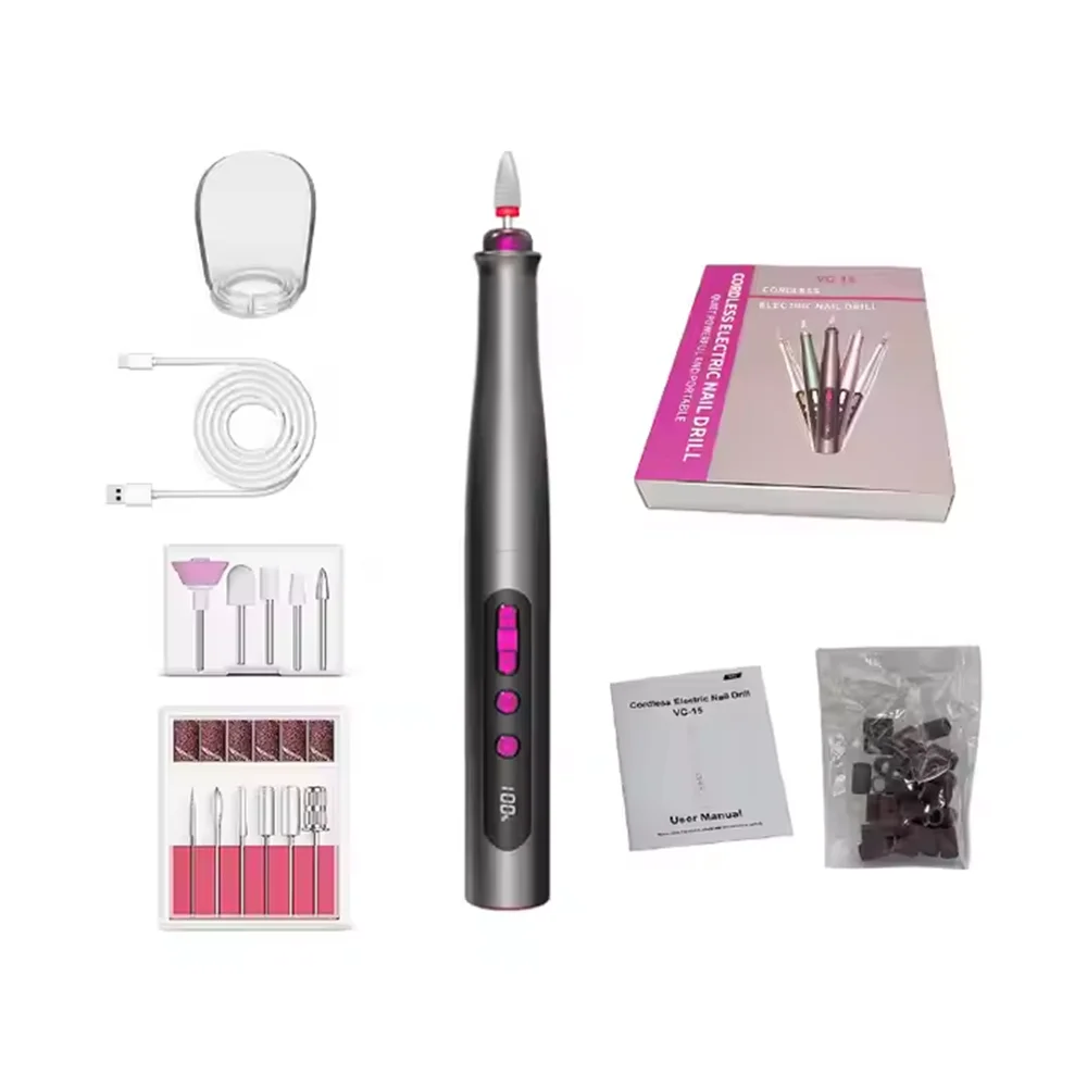 Taladro de uñas eléctrico portátil mini pulidor eléctrico de manicura taladro de uñas portátil USB