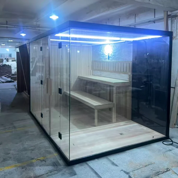 Factory Direct Supply Modern Electric Solid Wood Steam Shower Sauna Room for Villa Home Use