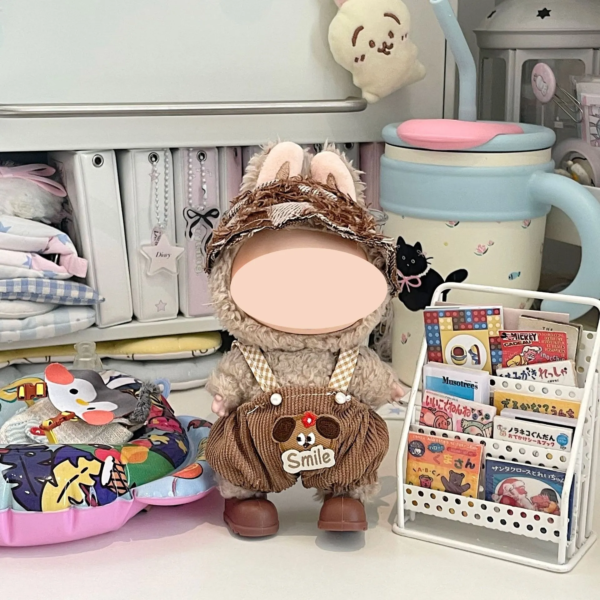 

17cm blind box plush vinyl, first, second and third generation overalls suit, clothing accessories