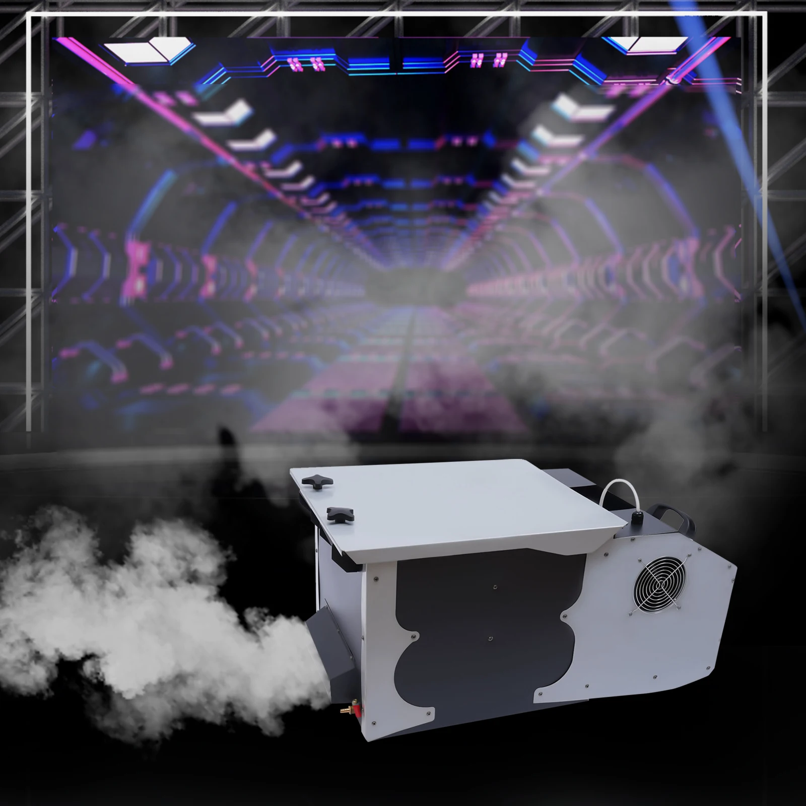 Smoke Machine 3000W Low Lying Fog Generator DMX512 Remote Control 2L Tank Stage Fogger for Wedding Halloween Party