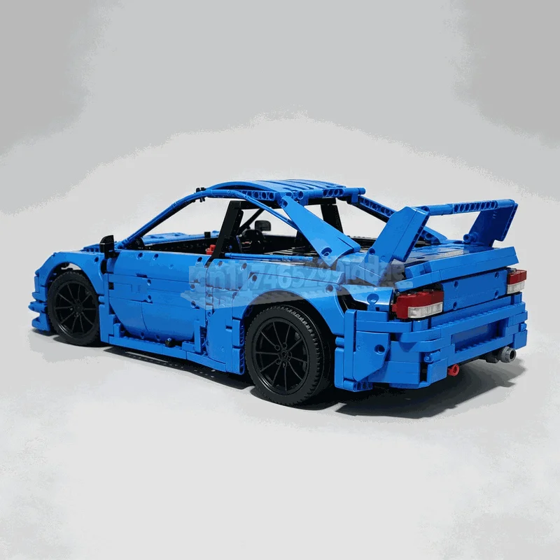 2730PCS Blue Rally Coupe Sports Car Building Blocks Technical Vehicle Model DIY Assembly Toy Decoration Collection Display Gift
