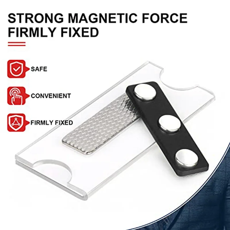 A24P magnetische naamplaatjeskit, magnetische badgehouders met 3 sterke magneten, bedrijfsnaamlabel/ID-badge set van 10