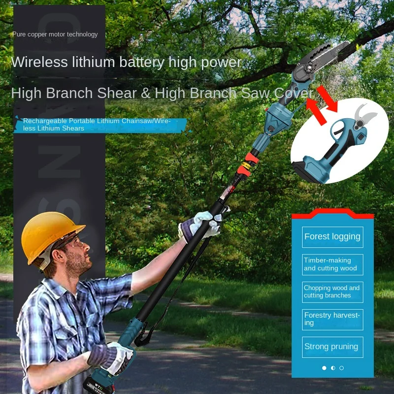 Lithium Battery Electric High Branch Saw Pruning Shears Telescopic Extension Pole 전기톱Makita Kettensäge Sierra Electrica Portatil