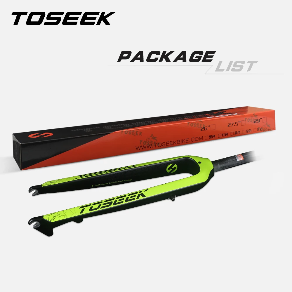 TOSEEK Carbon Fork 29 Straight Tube Bike Fork 560g Hard Carbon Mtb Fork 29 Front Fork For Bicycle