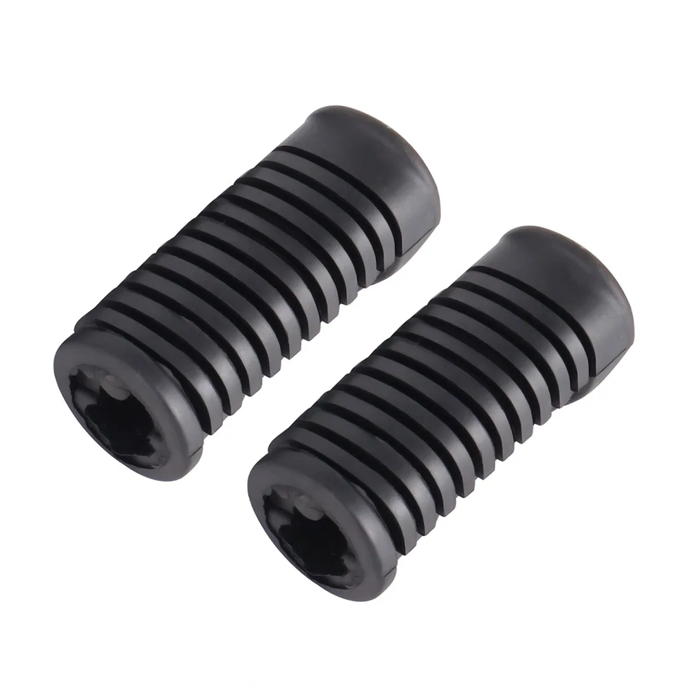 2PCS Black Motorcycle Foot Pegs Rubber Foot Pedal Cover Footrest Pad for Honda CG 125