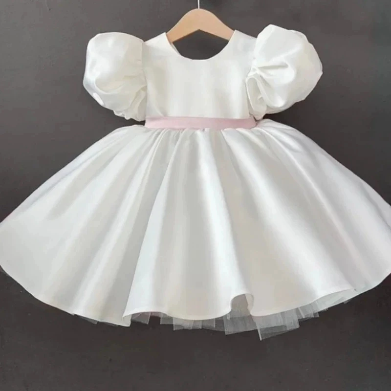 

Girls Bow Princess Dresses Kids Baptism Clothing Baby Birthday Party Christening Gown Ball Children Clothes Vestidos
