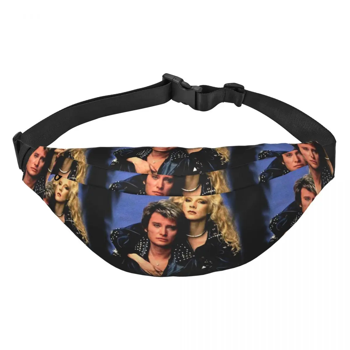 Johnny Hallyday Fanny Pack for Men Women Cool French France Singer Sling Crossbody Waist Bag Travel Hiking Phone Money Pouch