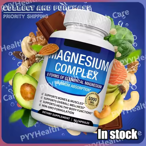 Magnesium Complex with Glycinate Citrate Malate Multiple Magnesium Forms 1000mg Daily Mineral Supplement Capsules
