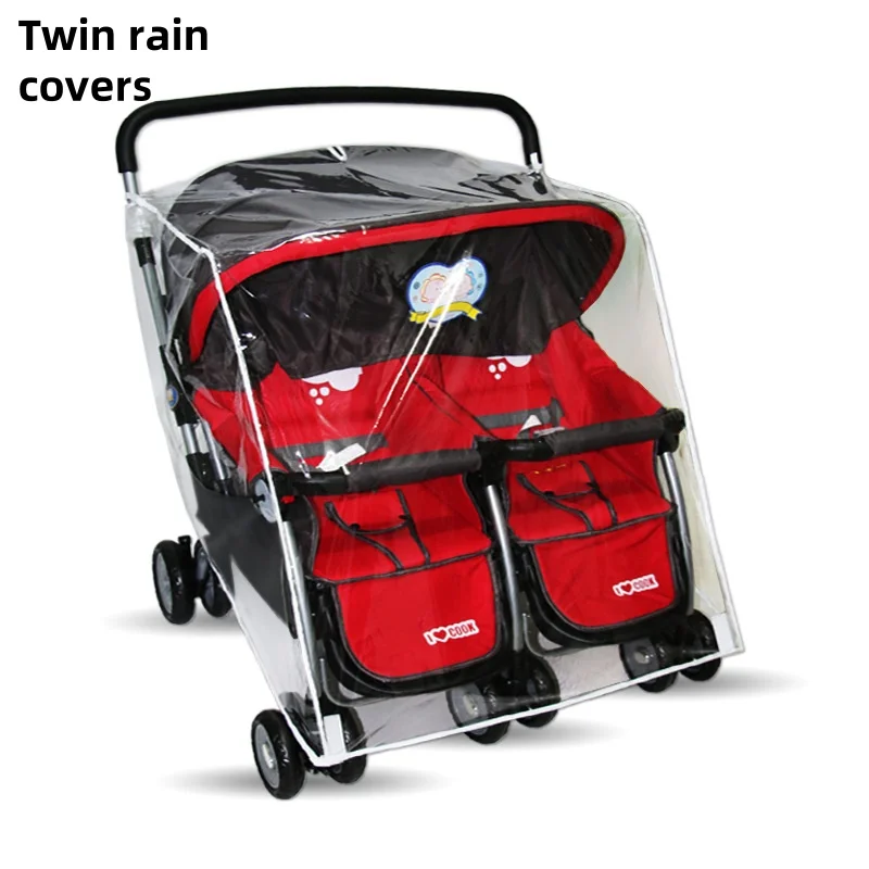 

Universal Twin Stroller Rain Cover Windproof Warm Cover Double Person Seat Handcart Rain Cover Baby Stroller Accessories