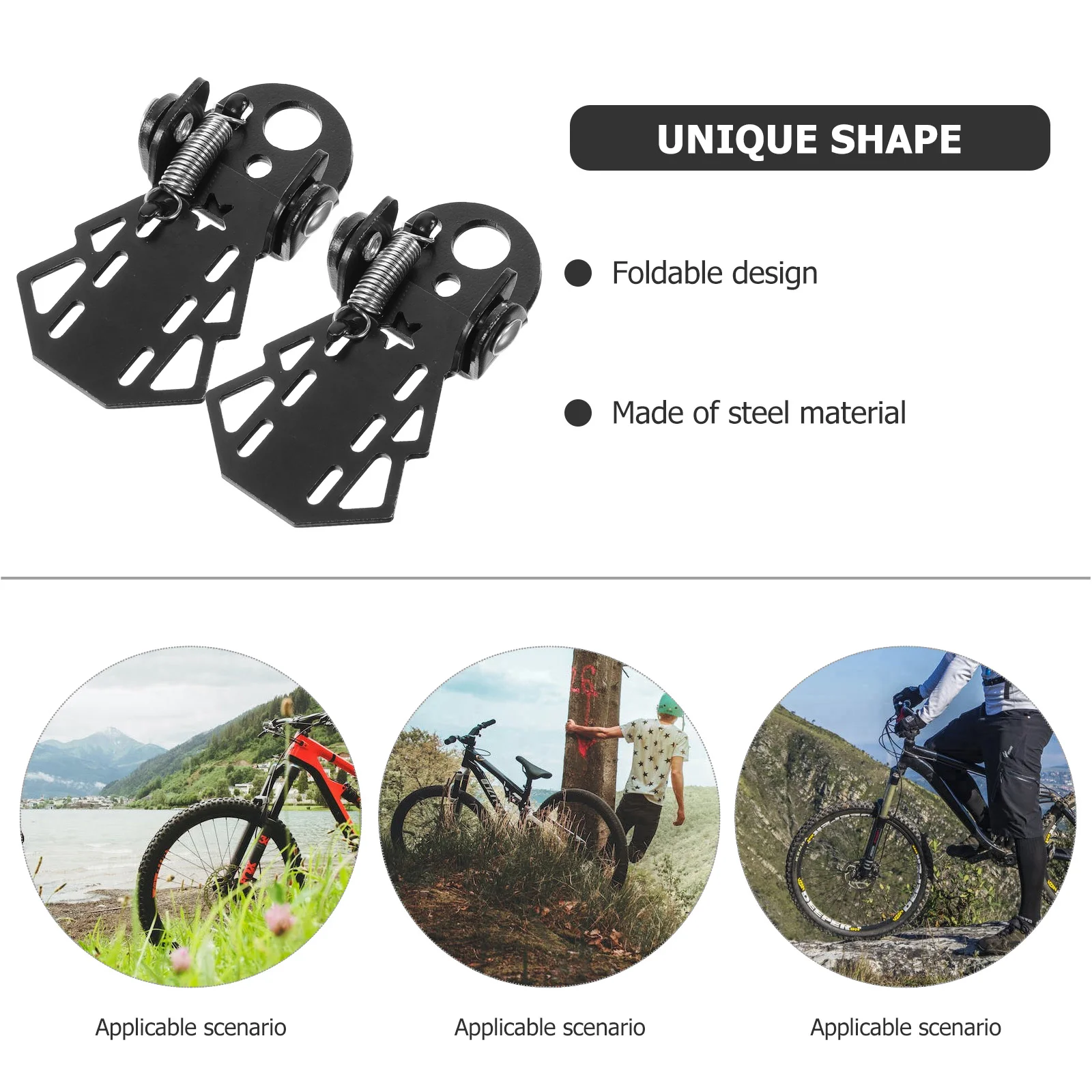 2 Pcs Foldable Mountain Bike Bicycle Rear Seat Pedals (black) 2pcs Folding Steel Foot Stands Child