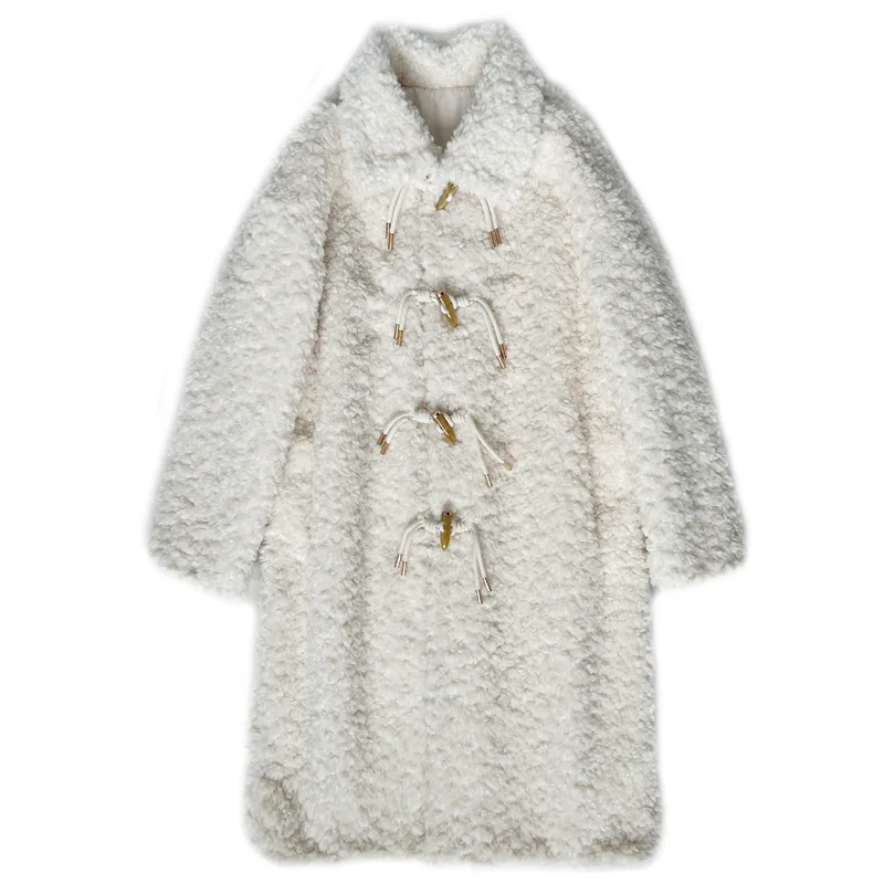 Halflange jas dames nepbontjassen lamswollen jassen kraagvorm dikke Y2k streetwear jas bovenkleding herfst winter