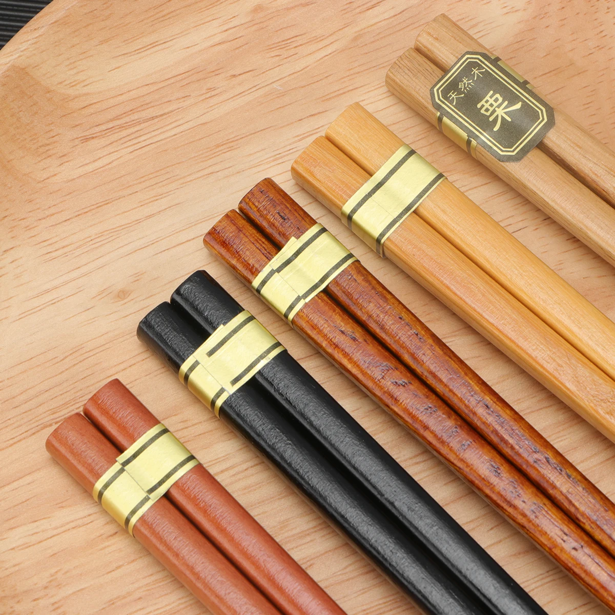 

5 Pairs Wood Chopsticks Cooking Tableware Reusable Portable Wooden Home Super Long