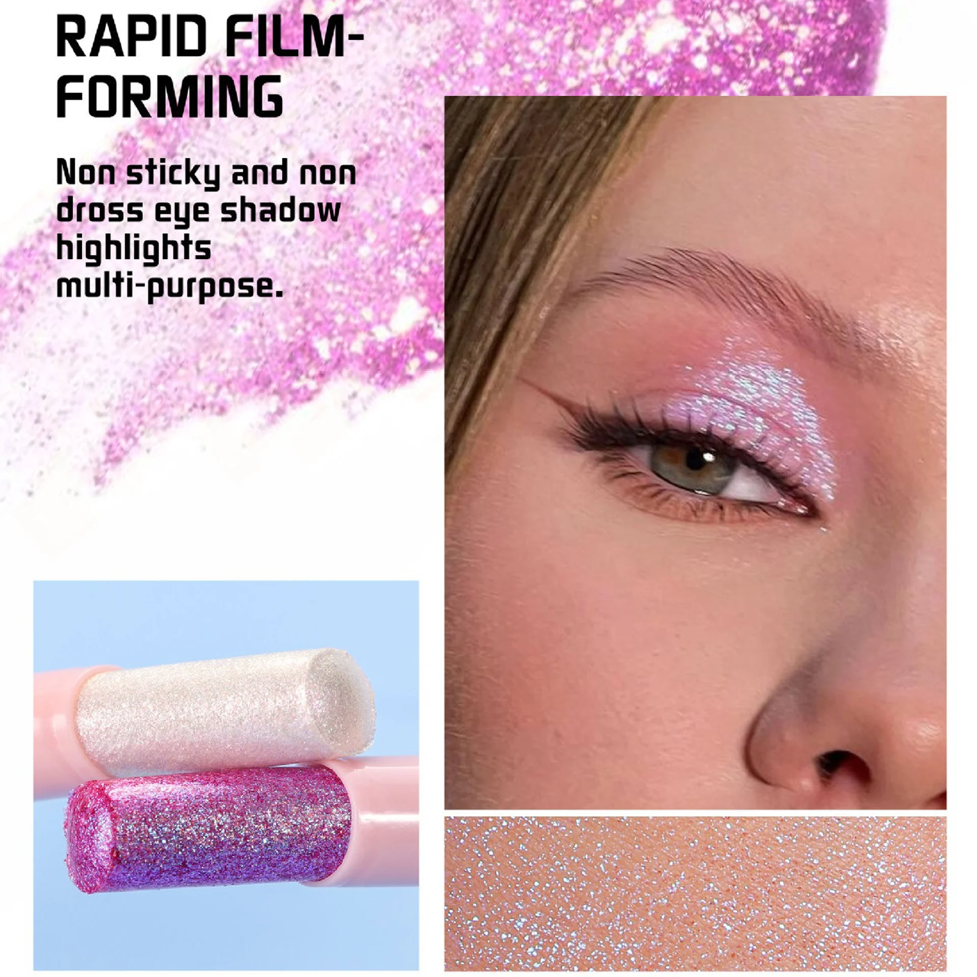 6-kleuren Super Flash Oogschaduw Stick Hydraterende Jelly Textuur Parelachtige Diamant Schaduw Shimmer Verhelderende Contouren Glanzende Make-up