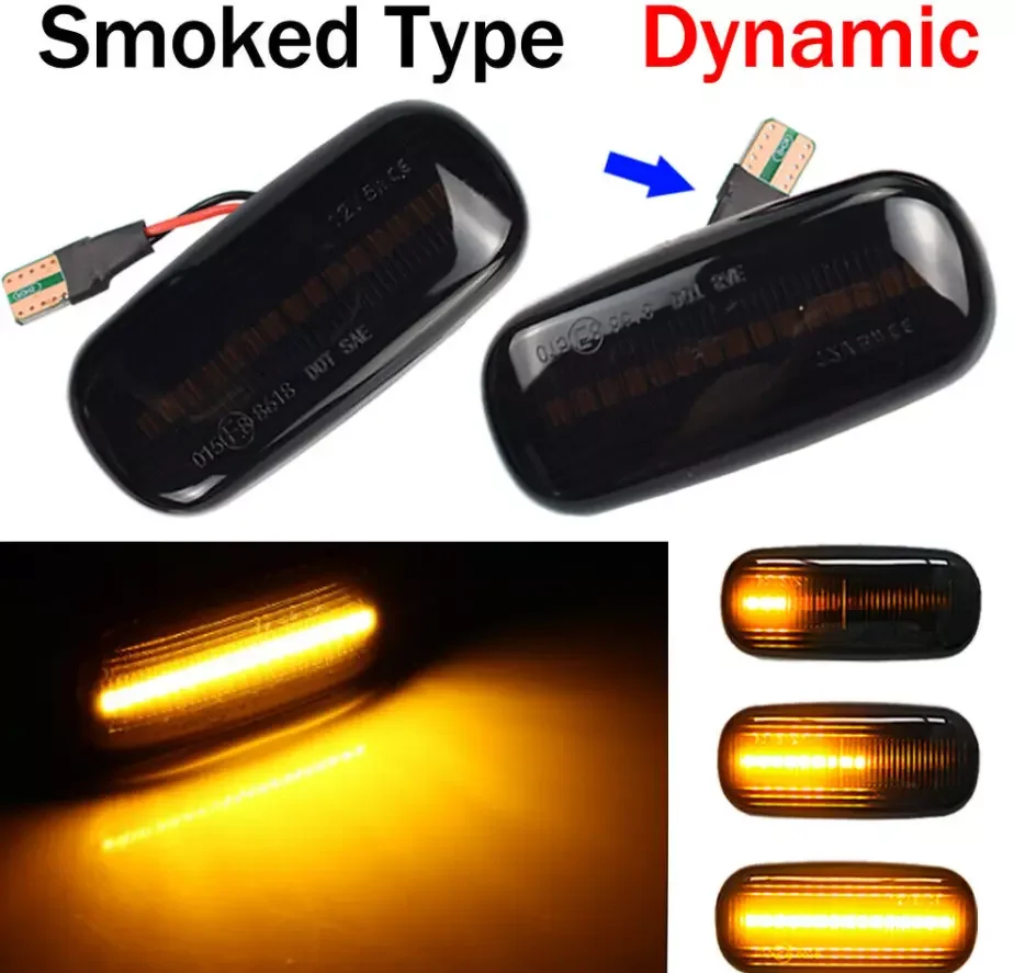 

2pcs Dynamic LED Side Marker Turn Signal Lights Indicator Amber Repeater Car Lights For Audi A3 S3 8P A4 03-08