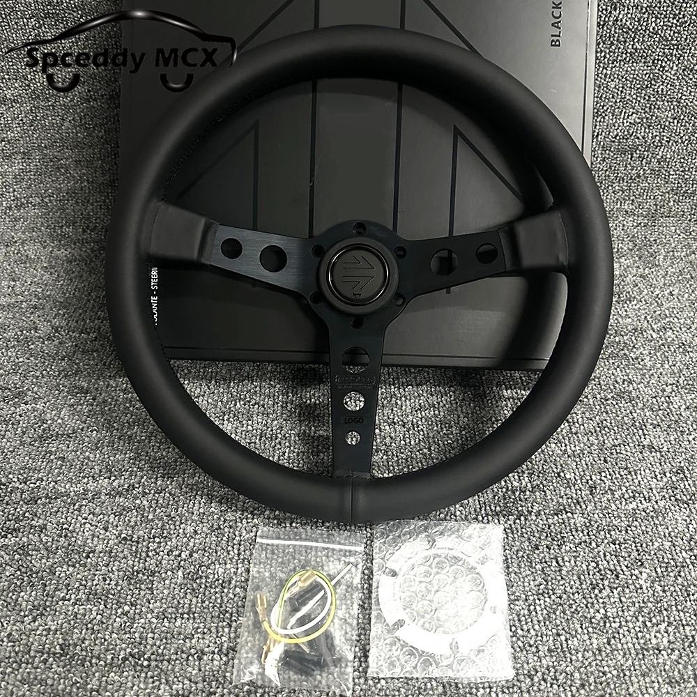 JDM P5 Black Edition Prototipo Steering Wheel Suede Leather Genuine Leather 14inch 350mm Racing Sport Wheel Flat 2410MOBEP5