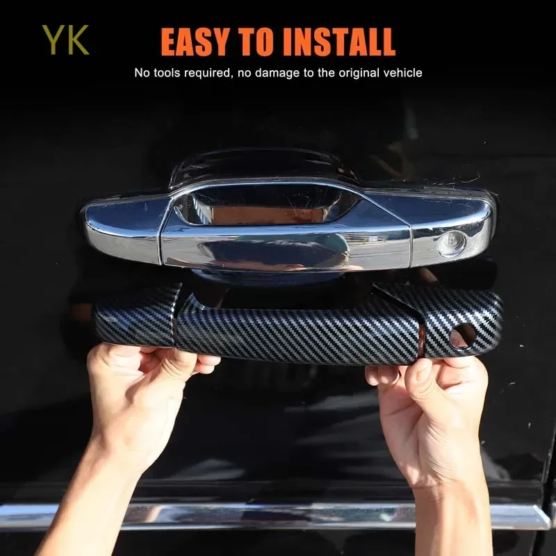 

For Cadillac Escalade 2007-2014 ABS Carbon Fiber Car Door Grab Handle Cover Handle Protection Trim Car Accessories