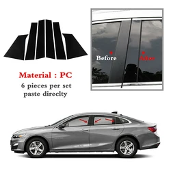 Fit For Chevrolet Malibu 2016 2017 2018 2019 2020 2021 Gloss Black Pillar Posts Window Moulding Door Trim Decor Cover Sticker