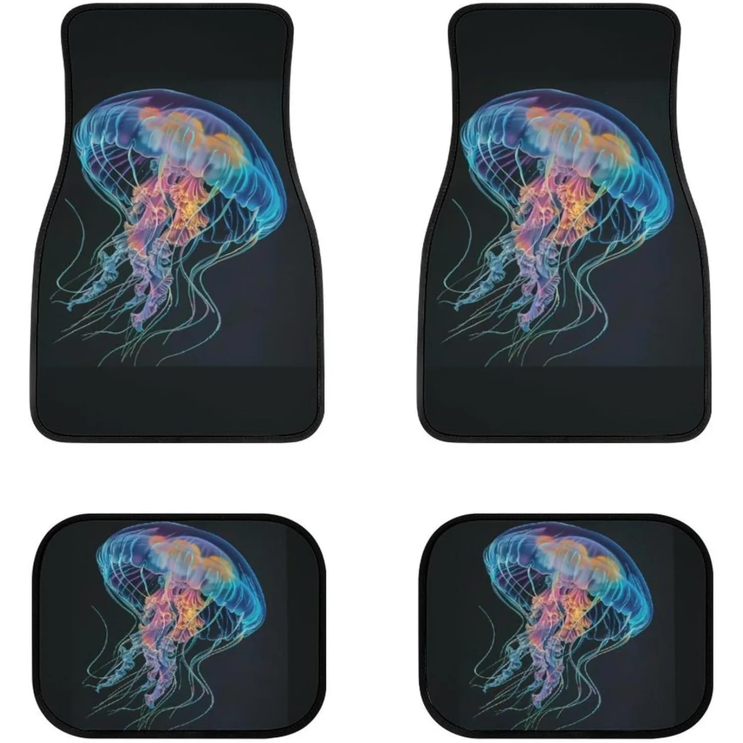 Jellyfish Front & Rear Car Floor Mats For Cars Auto Floor Mats 4pcs Full Set Car Carpet Floor Mats Universal Fit For Suvs, Truck