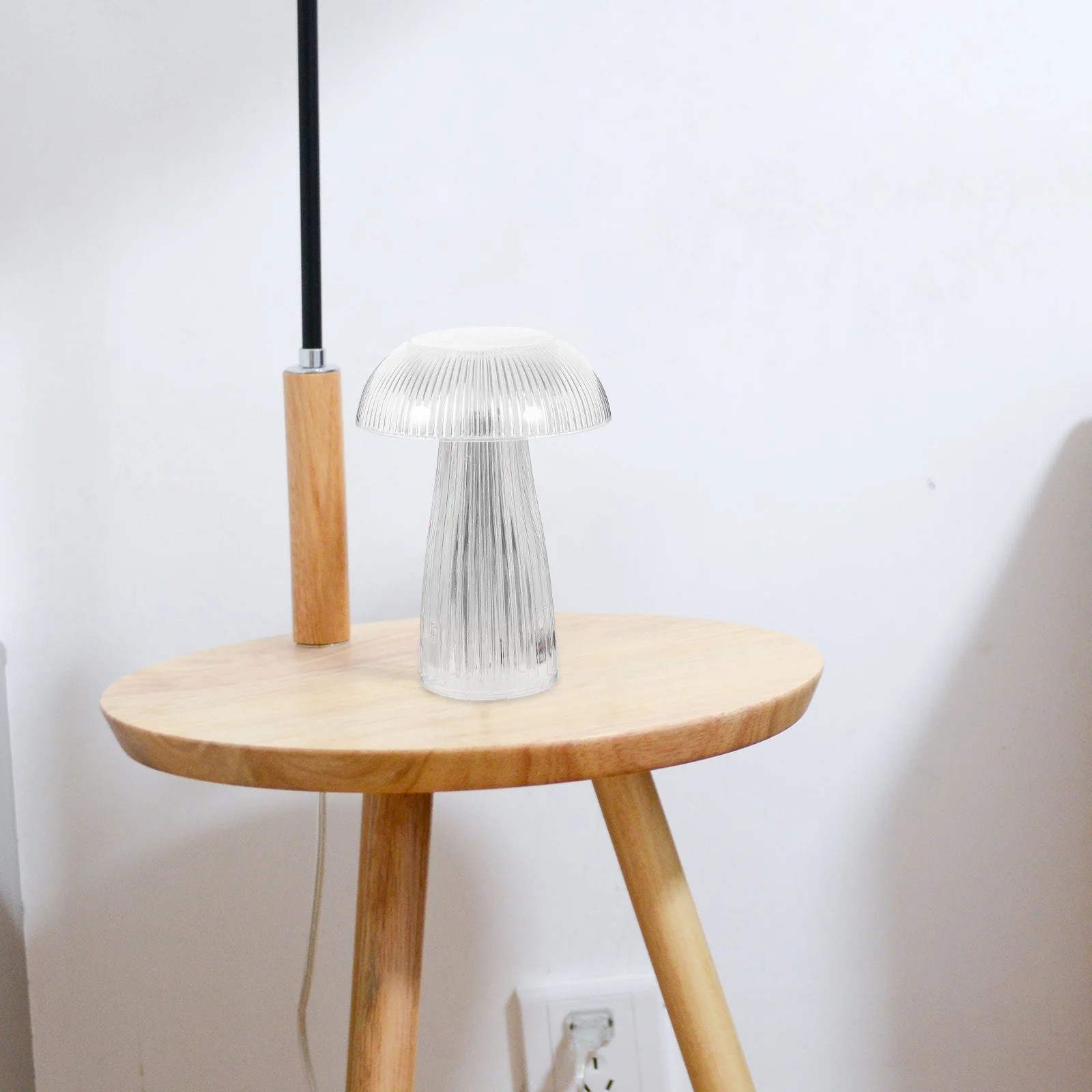 

Crystal Table Lamp Small Night Light Transparent Jellyfish Mushroom Design Warm Light 0 5W Bedroom Desk Aesthetic Decor