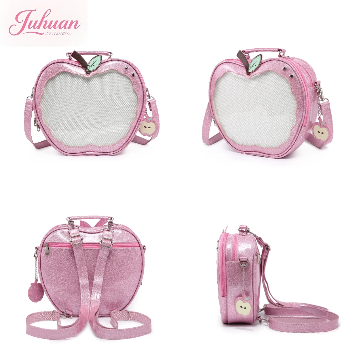 

Original School Bag Niche Crossbady Mochilas Mujer Women Handbags Transparent Backpack Cute Sweet Apple Ita Mochila for girl