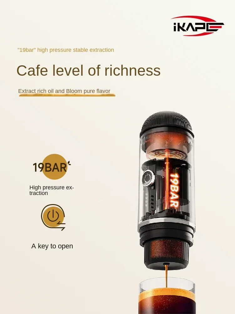 IKAPE Cartridge case portable Italian semi-automatic coffee maker Capsule coffee maker Small home outdoor